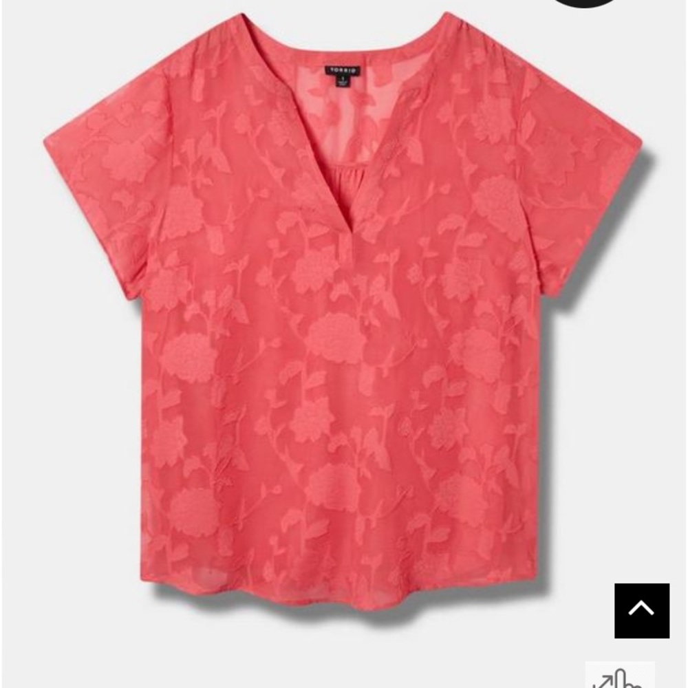 Torrid Clip Floral Chiffon Split Front Blouse